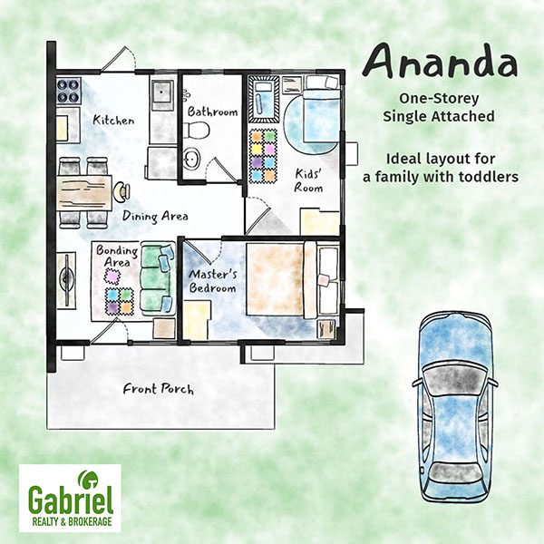 one single attached floor plan