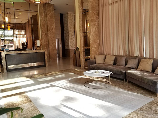 the magnificent lobby in the condominium