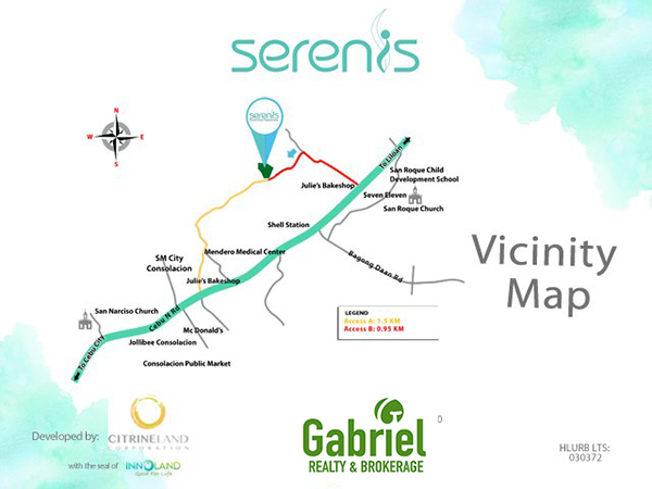 vicinity map of serenis north