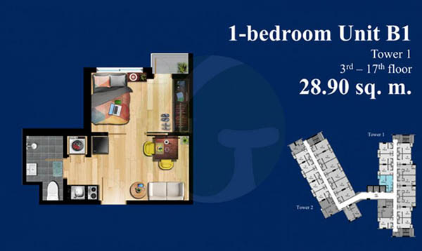 1 bedroom unit floor plan