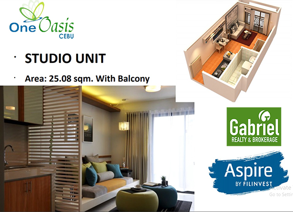 studio with balcony in one oasis cebu concominium