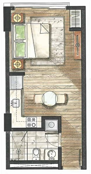 studio floor plan in 32 sanson by rockwell
