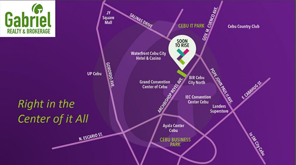 vicinity map of vertex central in cebu it park