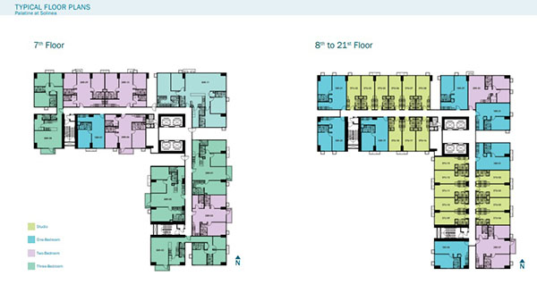 typical floor layout at the 7th to 21st floors