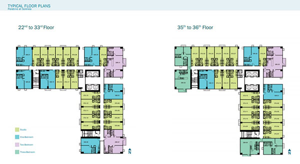 floor layout at the 22nd to 36th floors
