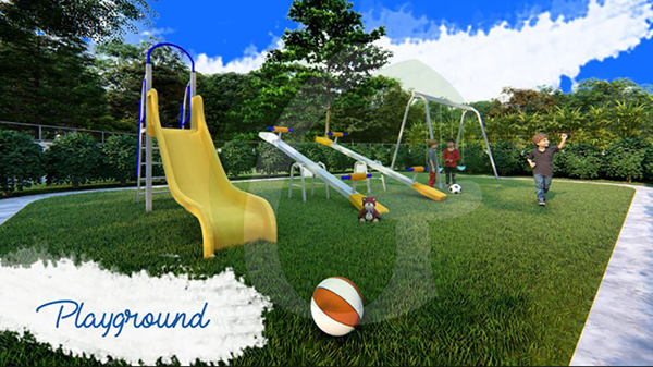playground with children's playing 