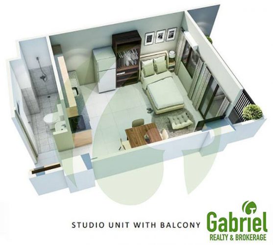 studio with balcony floor lay out