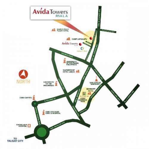 vicinity map of avida towers riala in cebu IT Park