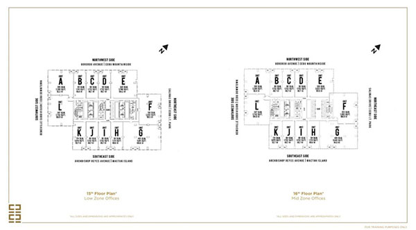 typical floor plans of the building