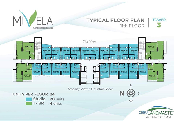 typical floor plan in the 11th floor