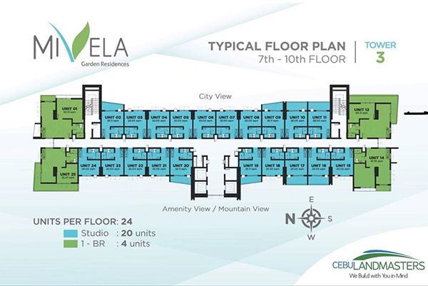 typical floor plan in the 7th to 10th floor 