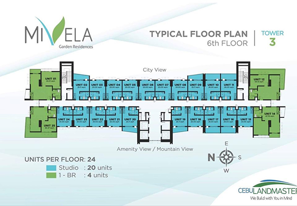typical floor plan at the 6th floor