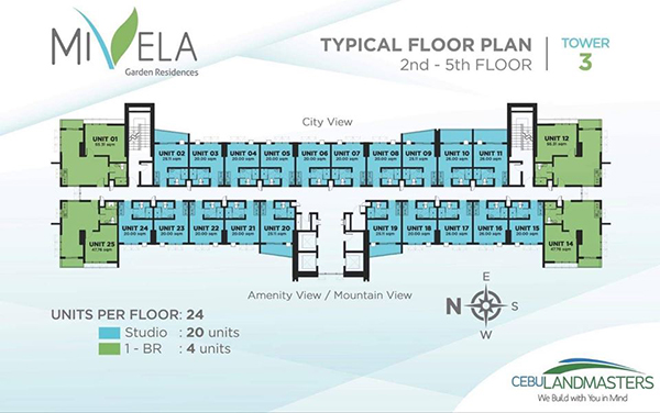 typical floor plan at the 2nd to 5th floor