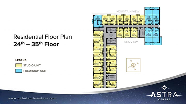 residential floor plan in the 24 to 35th floors