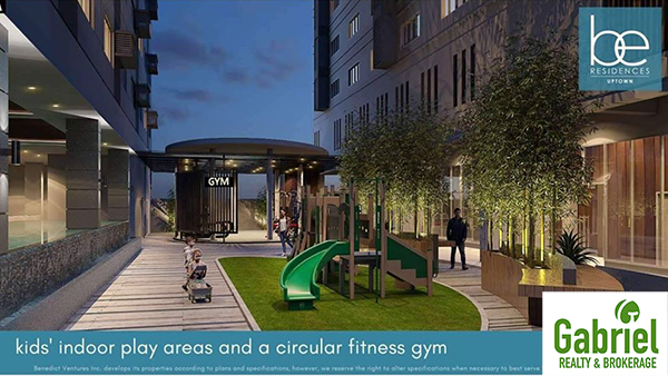 kids' indoor play areas and a circular fitness gym