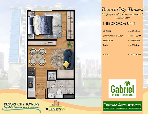 30 sqm 1 bedroom floor plan