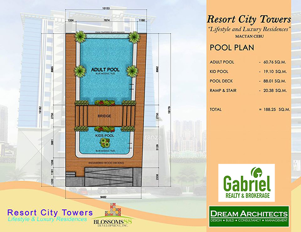 swimming pool plan of resort city towers