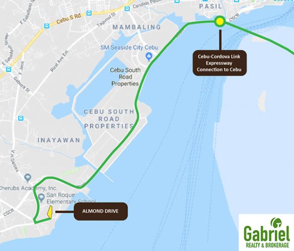 distance from almond drive to cebu-cordova link expressway