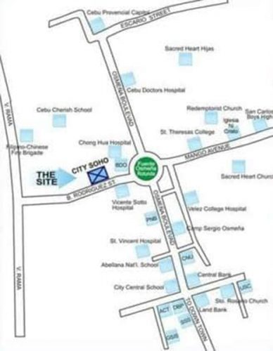 vicinity map of city soho mall, hotel very near hospitals