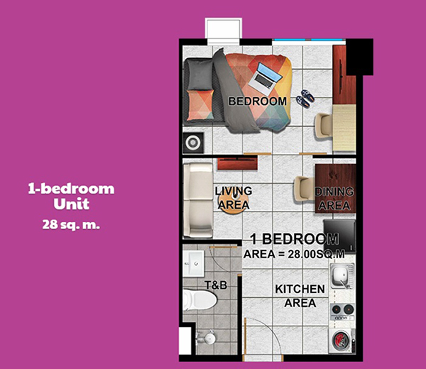 1 bedroom floor plan