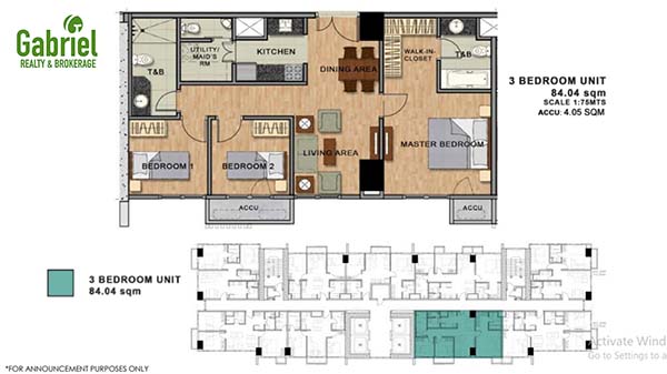 residential 3 bedroom floor plan