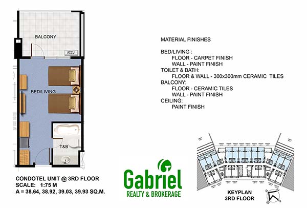 condotel studio floor plan