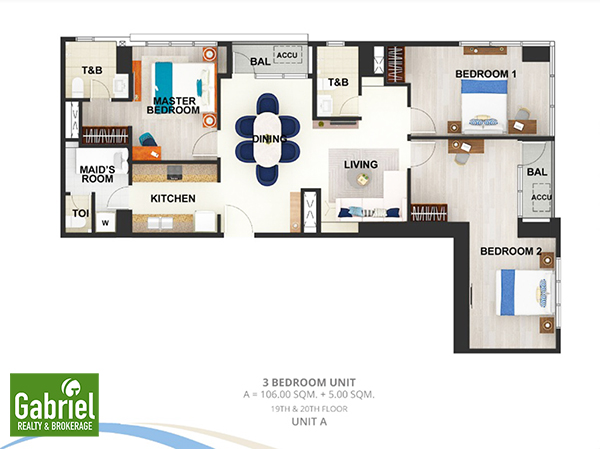 3 bedroom lay out in mactan newtown