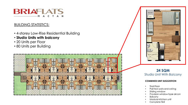 studio units with balcony