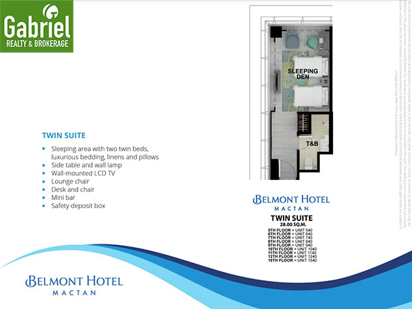 twin suites floor plan in belmont hotel mactan