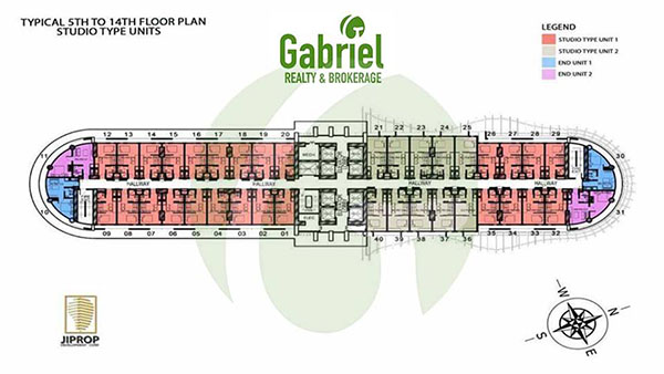 J TOWER RESIDENCES typical floor plan 5th to 14th floors 