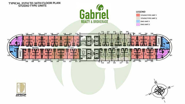 J TOWER RESIDENCES typical floor plan 25th to 34th floors 