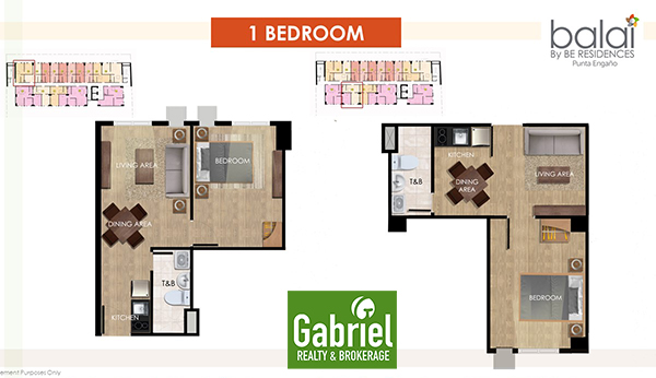1 bedroom floor plan in balai by be residences