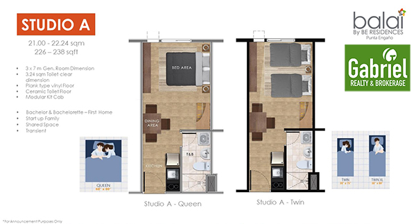 balai residences studio floor plan