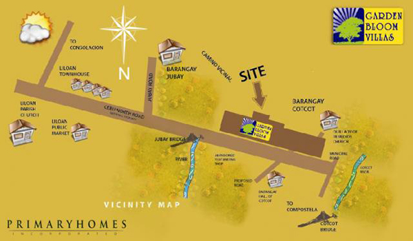 vicinity map of garden bloom villas