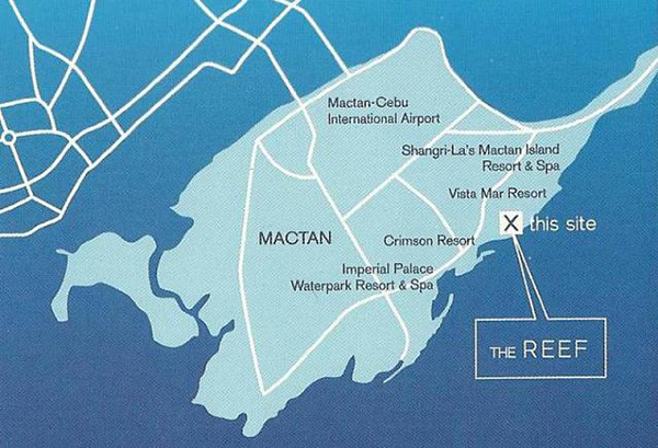 vicinity map of the reef mactan, condotel for sale in cebu