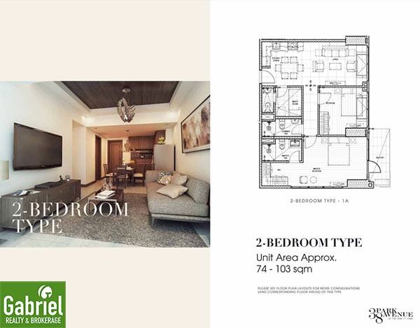 2 bedroom floor plan, 38 park avenue