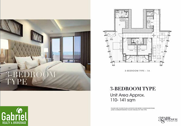 3 bedroom floor plan, 38 park avenue
