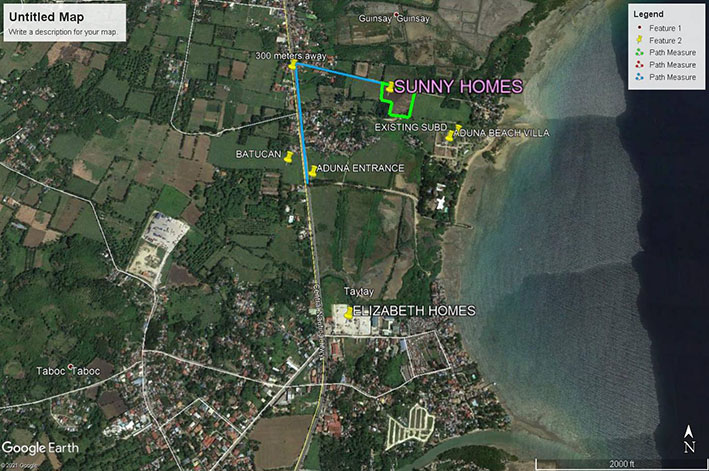 sunny homes danao vicinity map