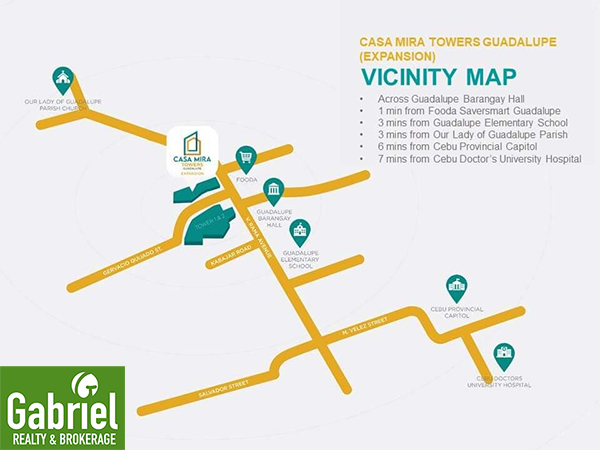 vicinity map of casa mira guadalupe 