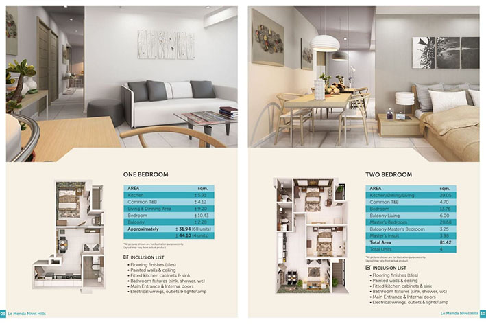 unit floor plan, le mende residences nivel hills