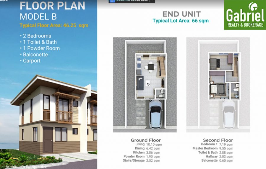 townhouse floor plan model b