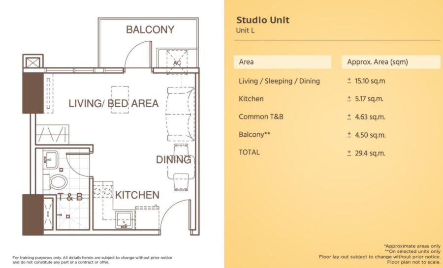 studio floor plan, azalea place cebu