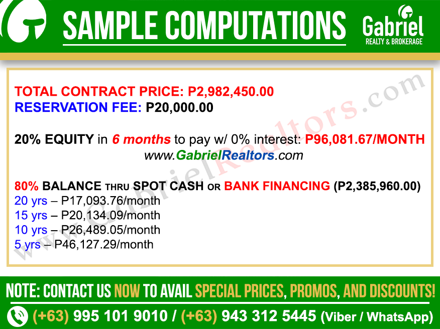 Vista Verde Consolacion Corner Lot Sample Computations