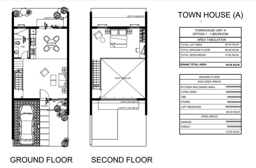 townhouse floor plan, aduna beach villas 