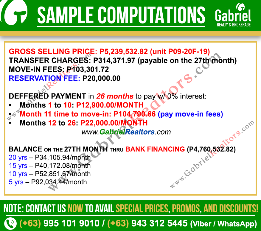 DUSITD2 CEBU 1 Bedroom with Balcony Sample Computation