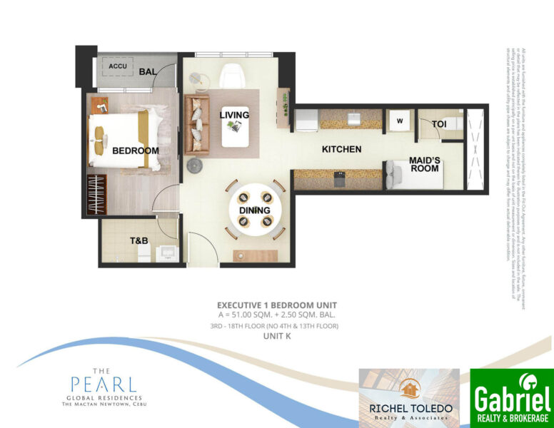 The Pearl Global Residences Executive 1 Bedroom Unit