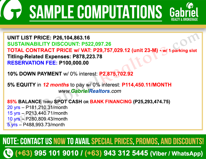 Cebu Exchange Office Unit Sample Computation