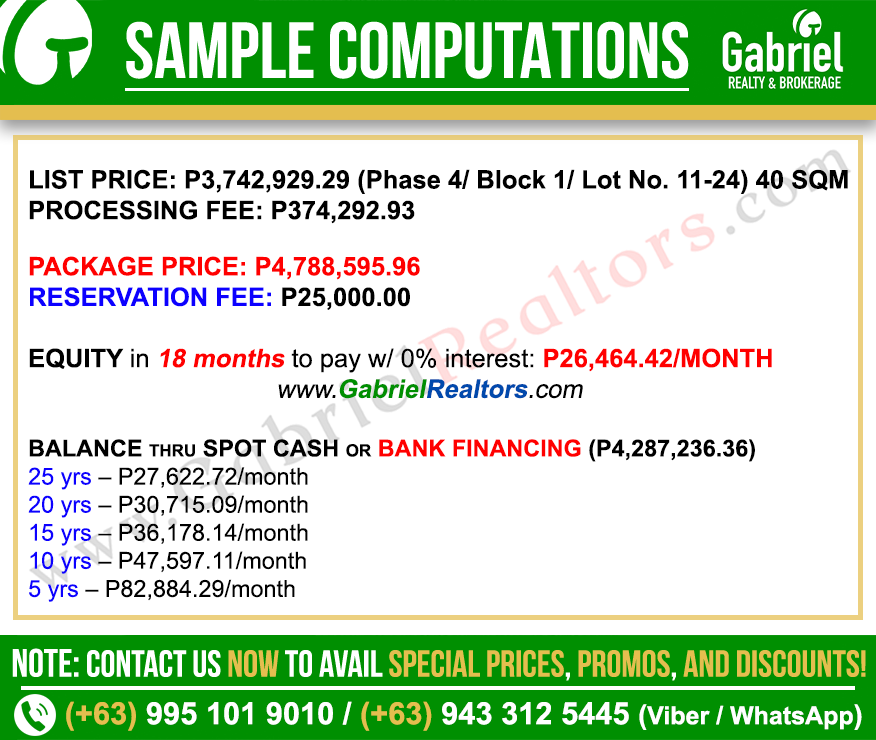 Sunberry Homes Sample Computation