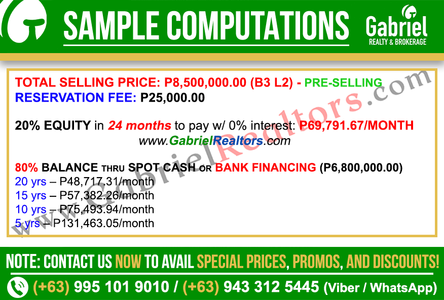 Woodway Townhomes Russet Sample Computation