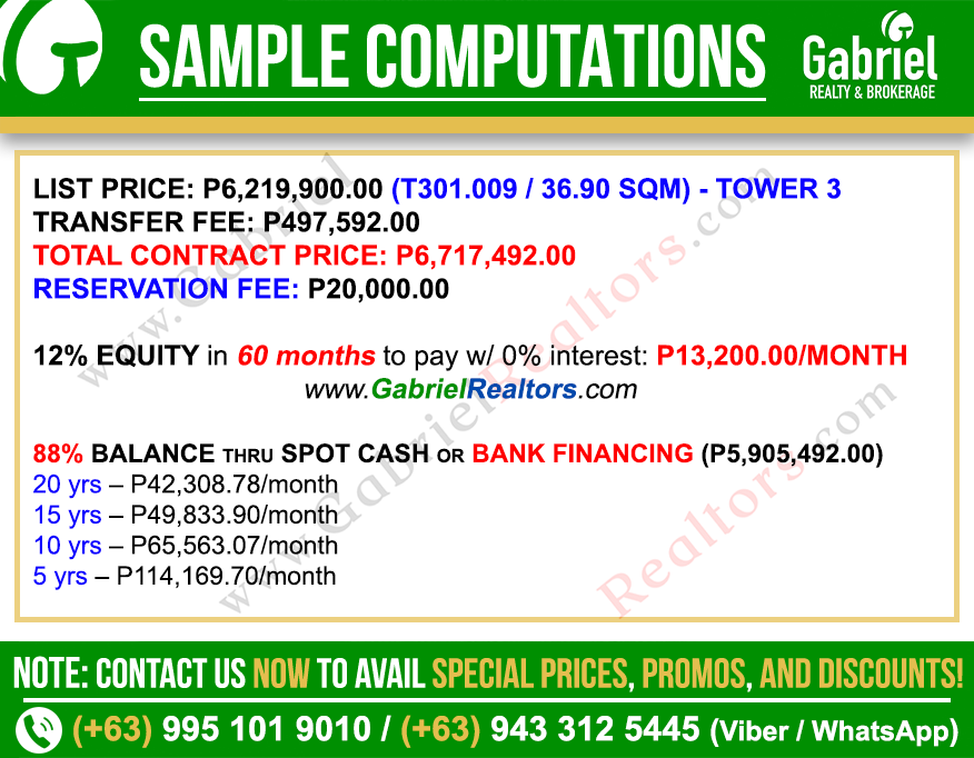 Costa Mira Beachtown Panglao 1 Bedroom Unit Sample Computation